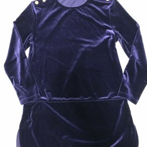 NWT Womens Lauren Ralph Lauren Purple Velvet Milit